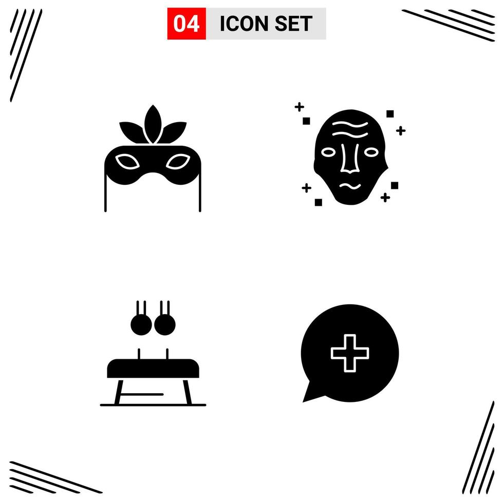 4 Icons Solid Style Grid Based Creative Glyph Symbols for Website Design Simple Solid Icon Signs Isolated on White Background 4 Icon Set vector