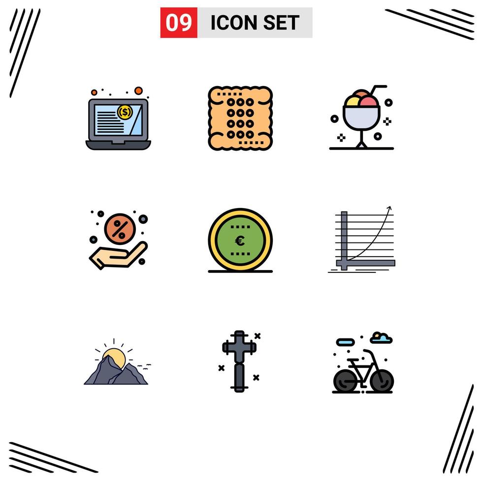 9 iconos creativos signos y símbolos modernos de venta de crema de compras de monedas elementos de diseño vectorial editables de verano vector