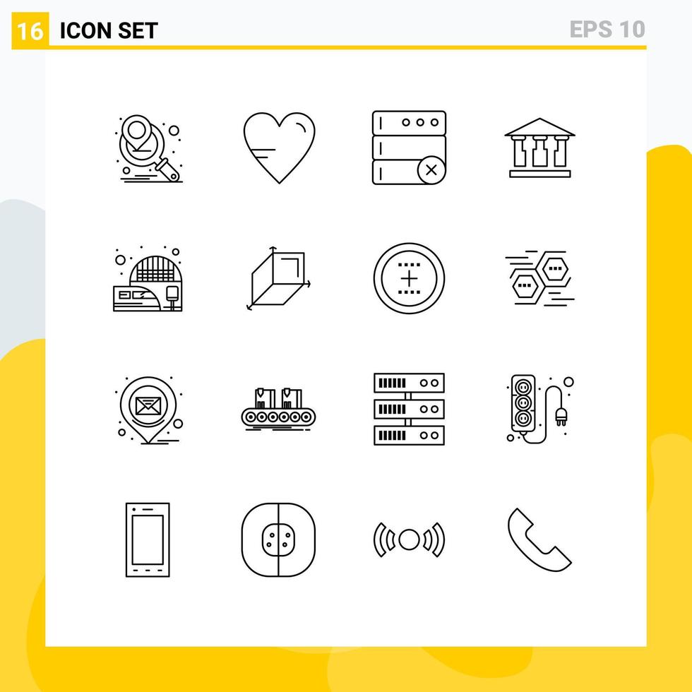 16 Creative Icons Modern Signs and Symbols of box suburban delete electric mony Editable Vector Design Elements