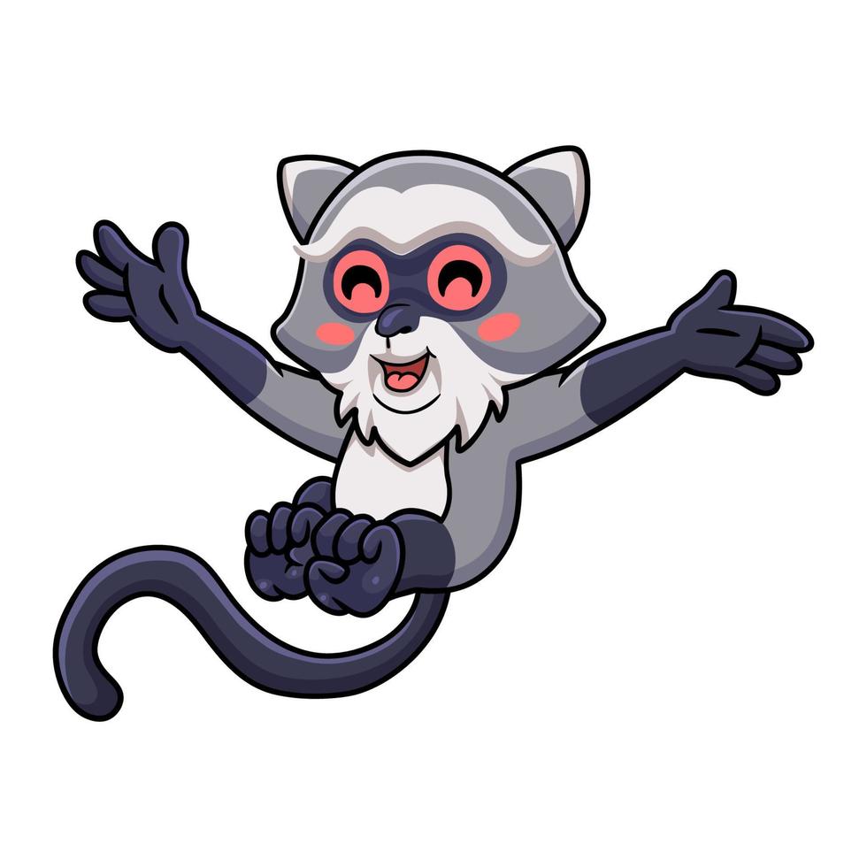 Cute samango monkey cartoon posing vector