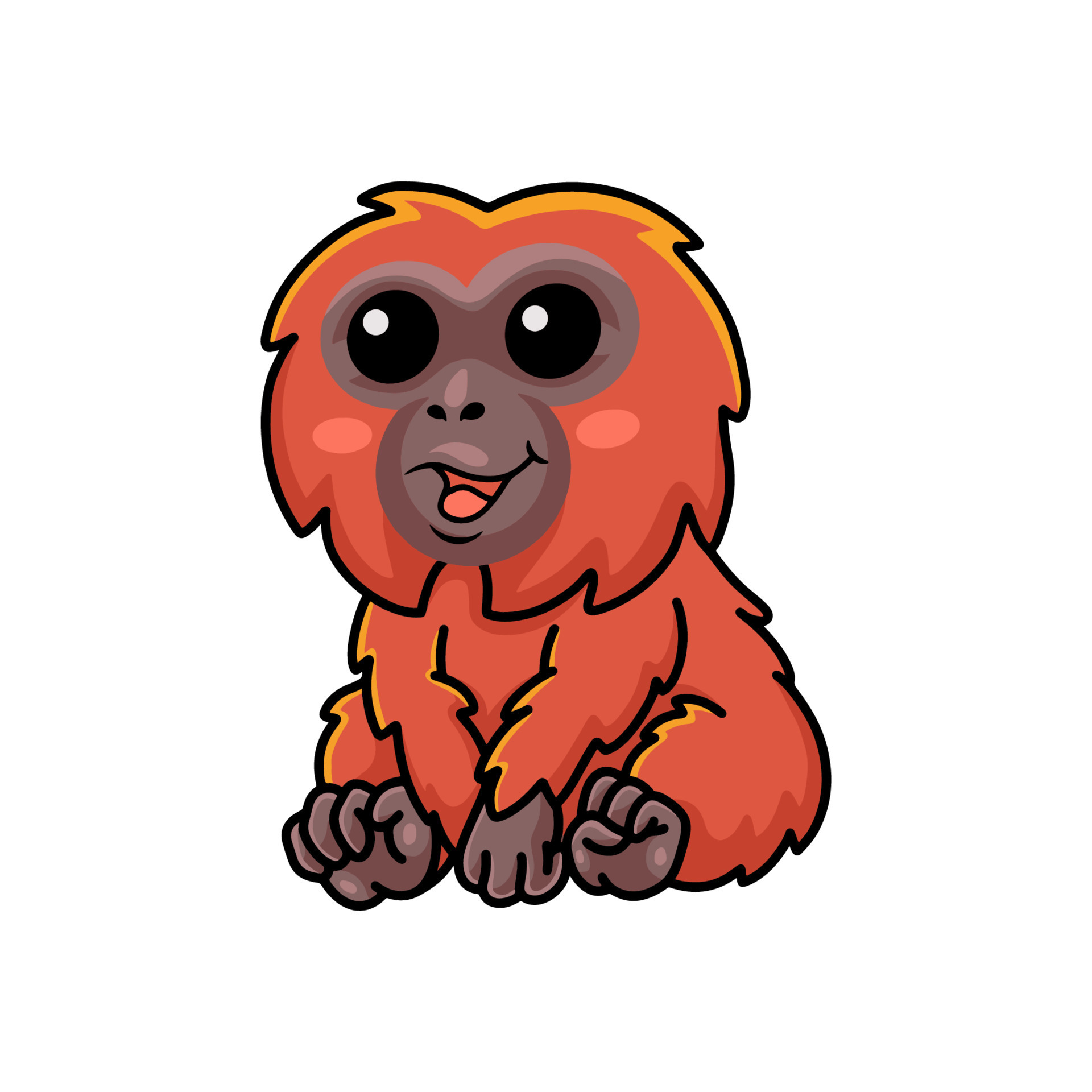 Cute little orangutan cartoon sitting 14819809 Vector Art at Vecteezy Cute little orangutan cartoon sitting 14819809 Vector Art at Vecteezy