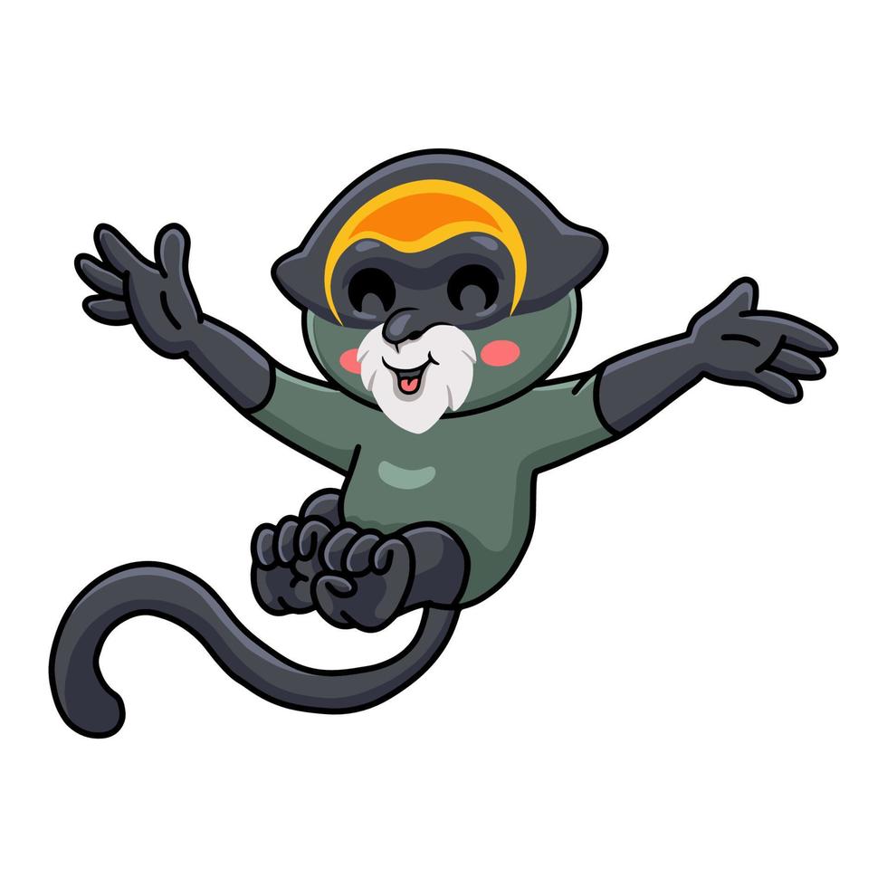 Cute de brazza's monkey cartoon posing vector