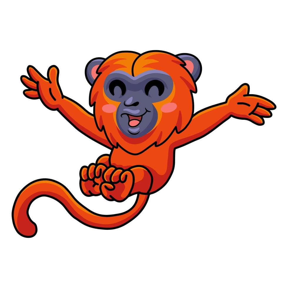 Cute red howler monkey cartoon posing vector