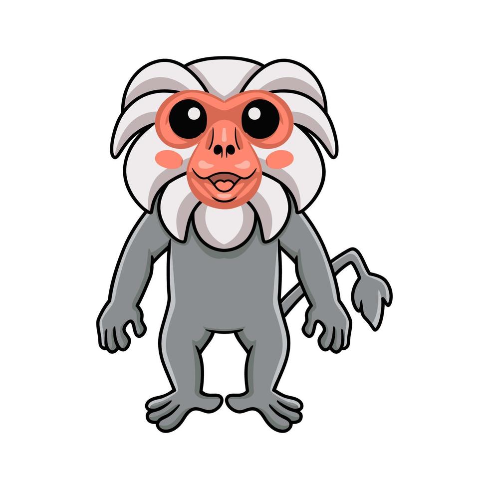 Cute little hamadryad monkey cartoon standing vector