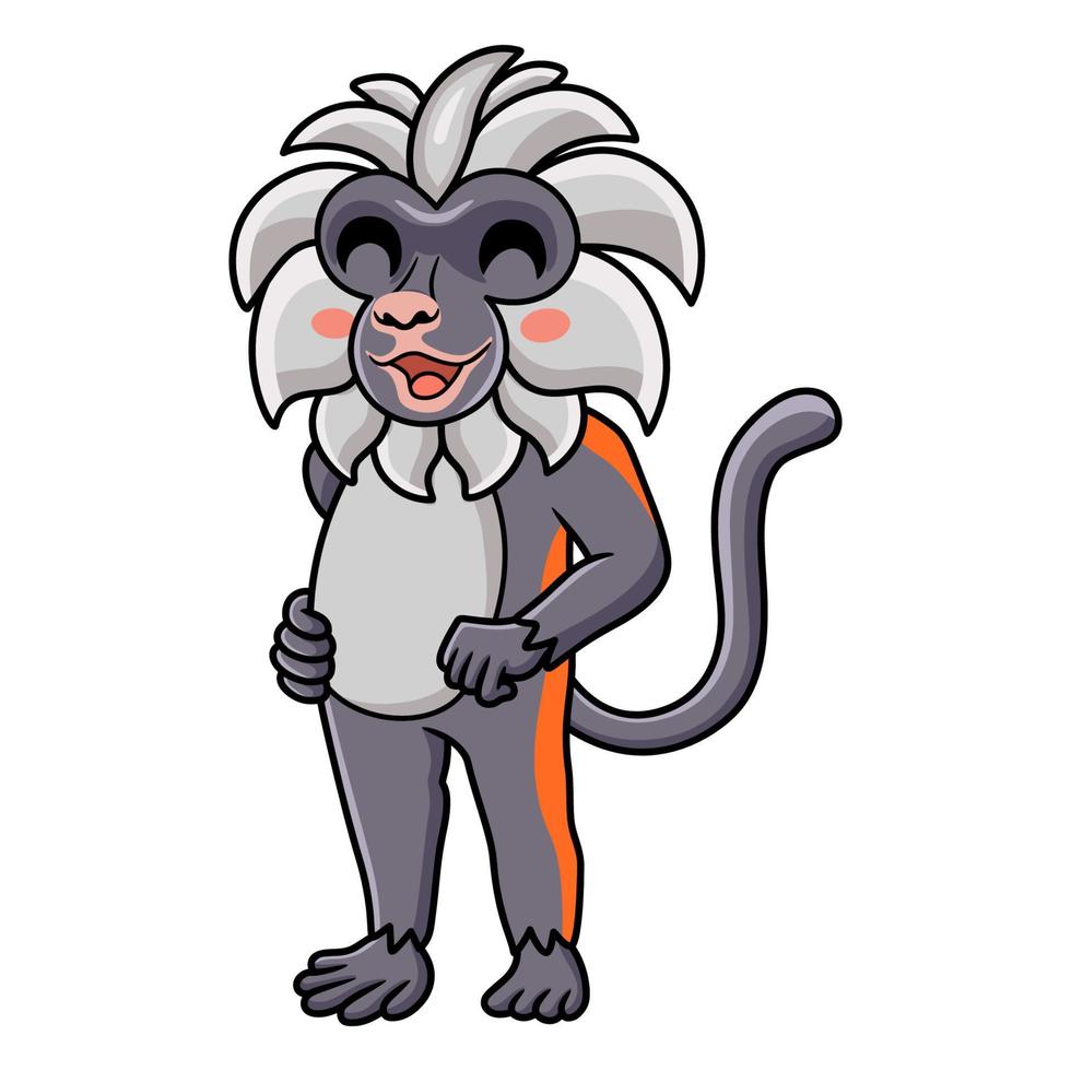 Cute zanzibar red colobus monkey cartoon standing vector