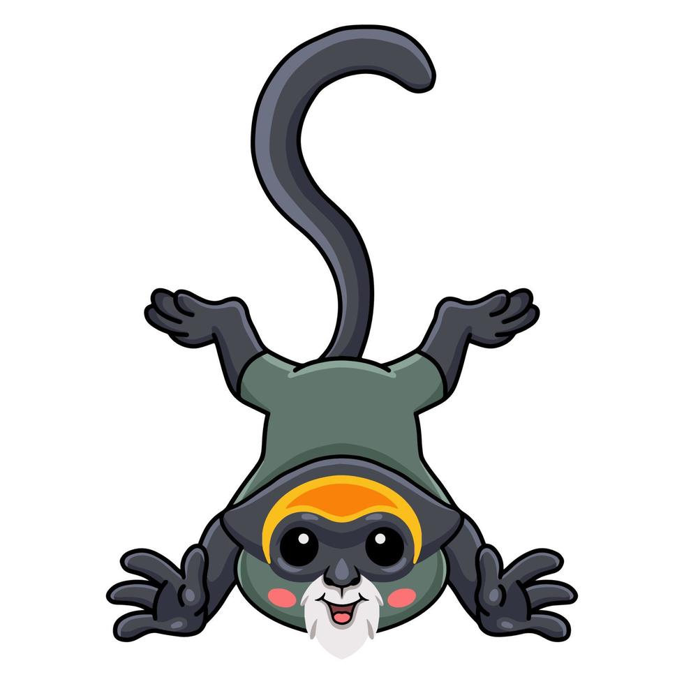 Cute de brazza's monkey cartoon posing vector