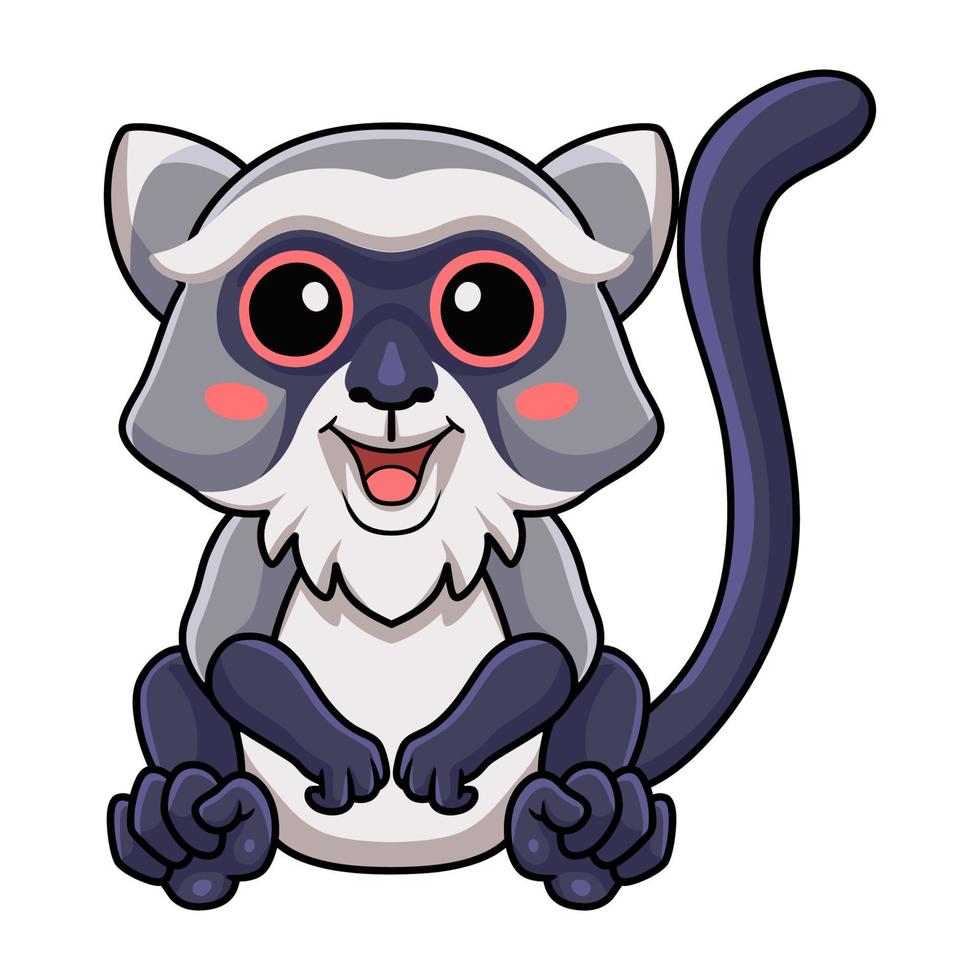 Cute samango monkey cartoon sitting vector