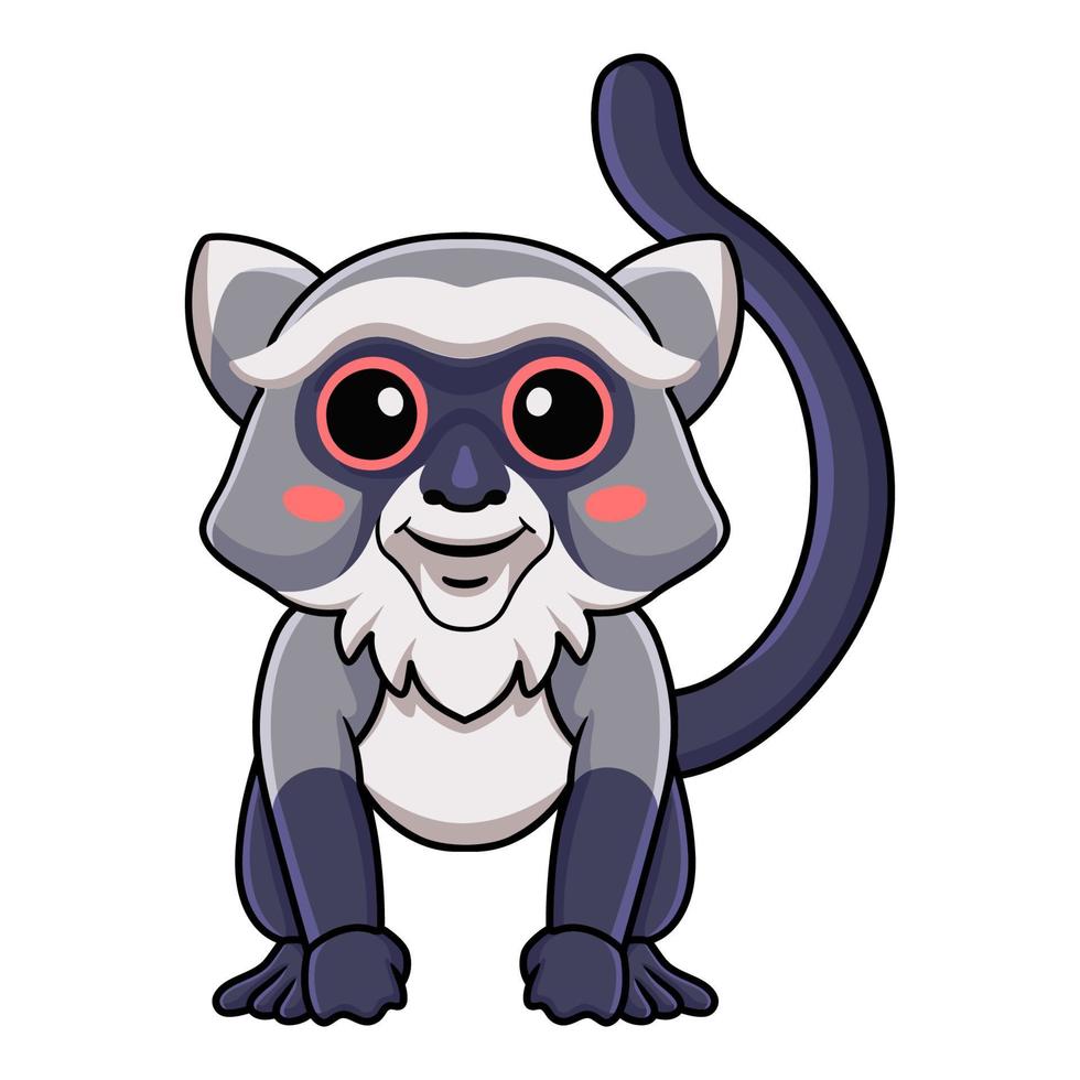 Cute samango monkey cartoon posing vector