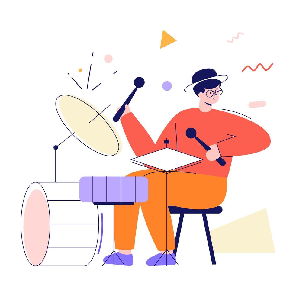 A customizable flat illustration of singer vector