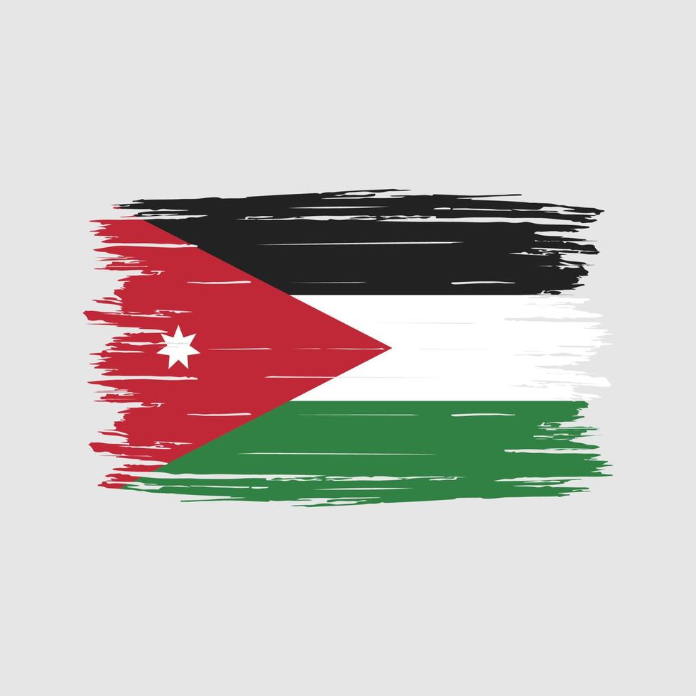 cepillo de bandera de Jordania vector