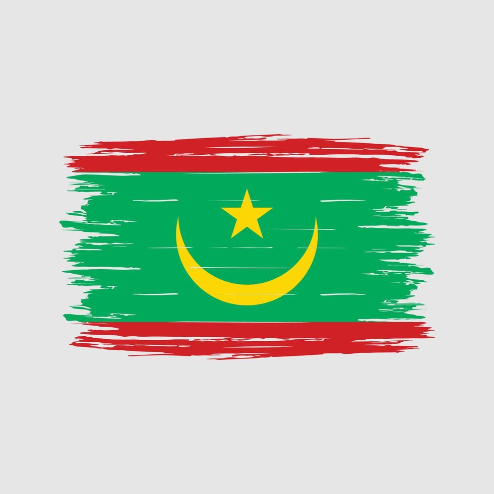 cepillo de bandera de mauritania vector