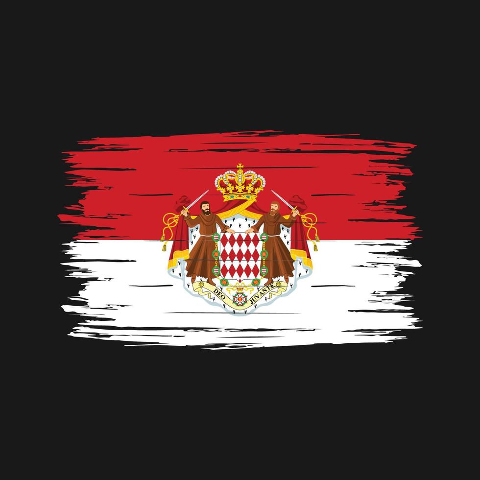 Monaco Flag Brush vector