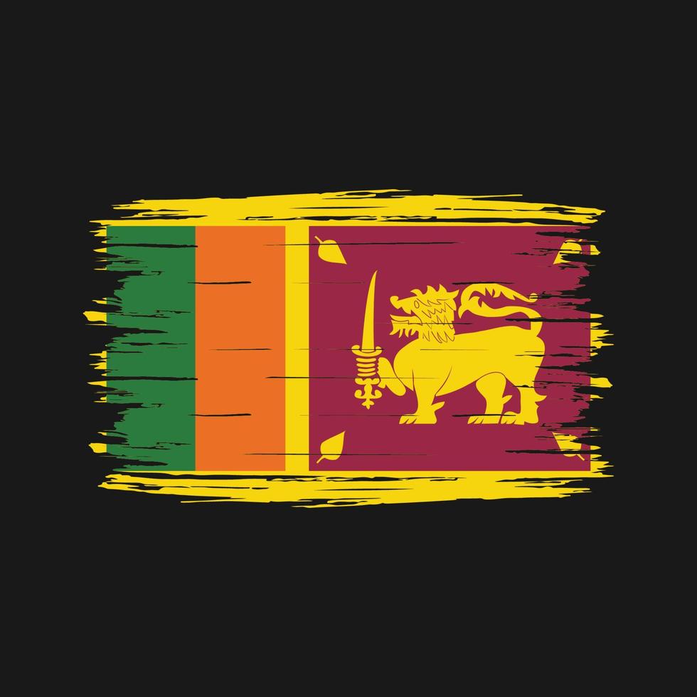 cepillo de bandera de sri lanka vector