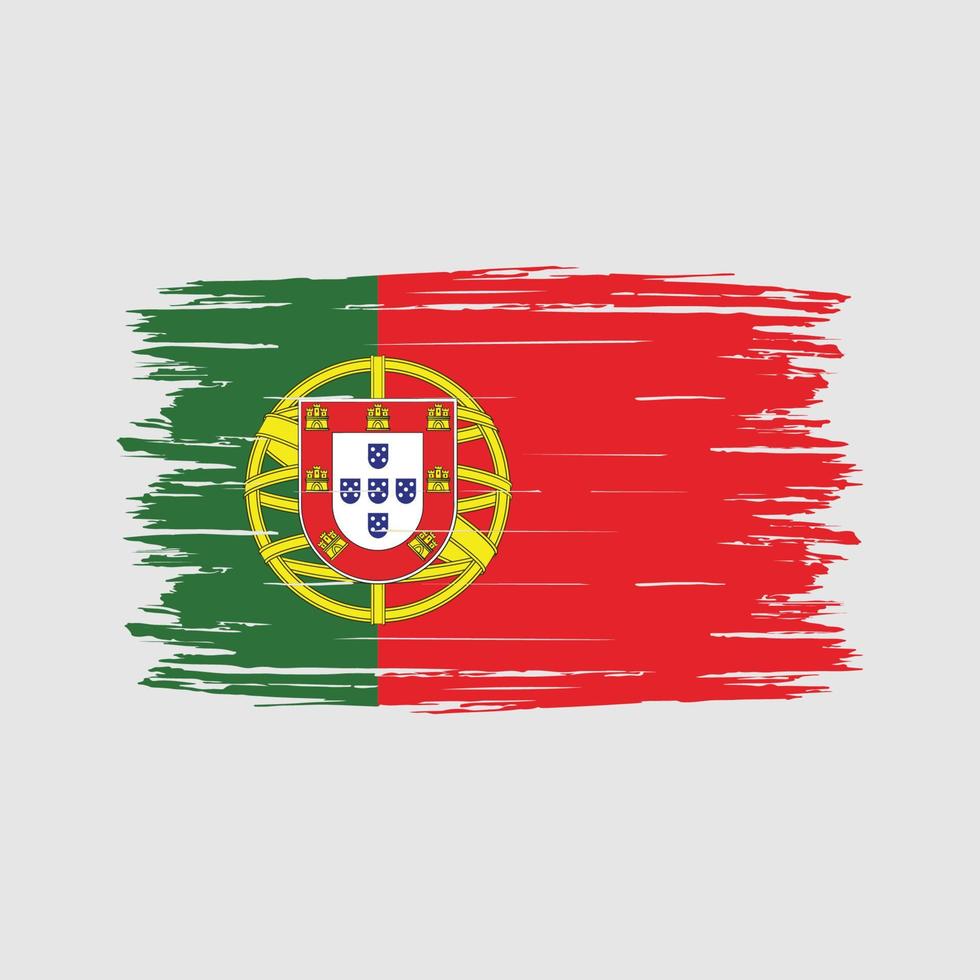 pincel de bandera de portugal vector