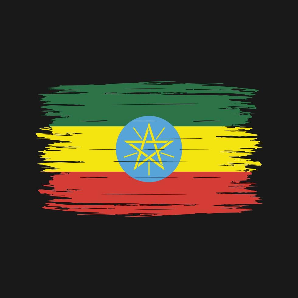 Ethiopia Flag Brush vector