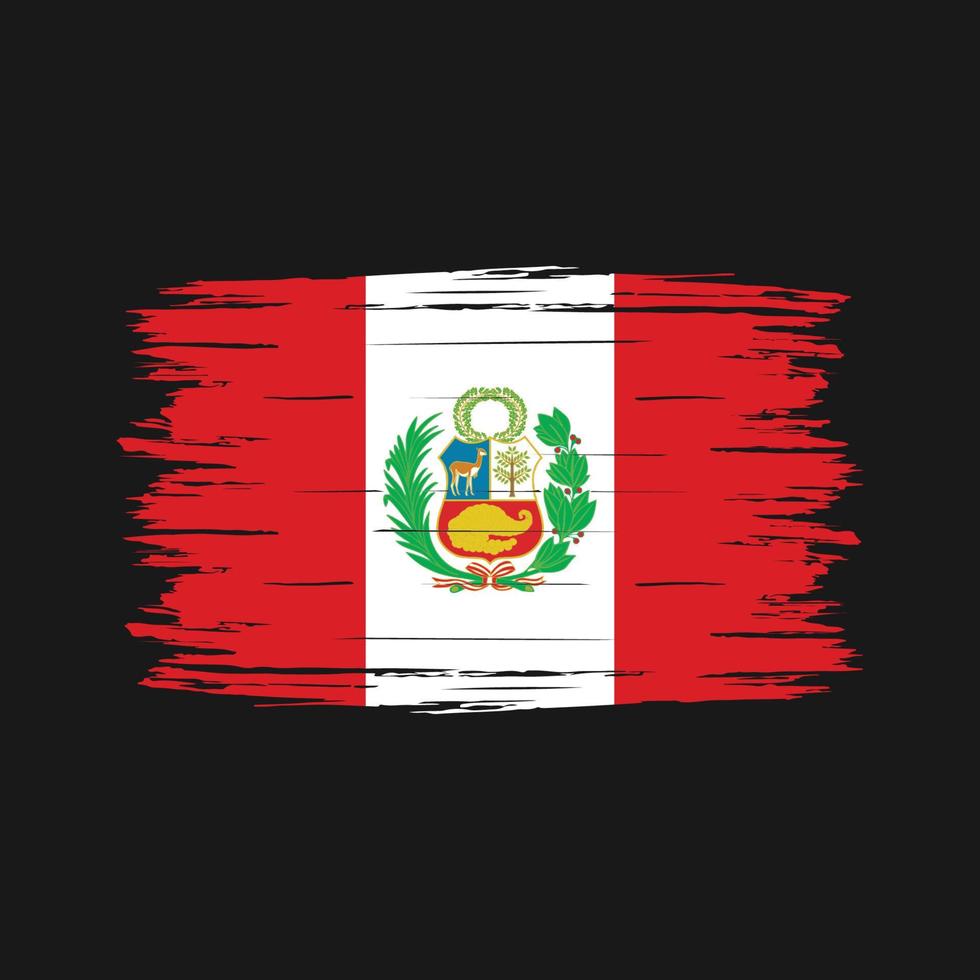 cepillo de bandera de perú vector