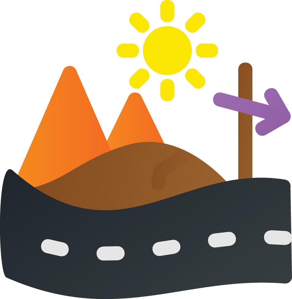 Desert Road Filled Icon vector