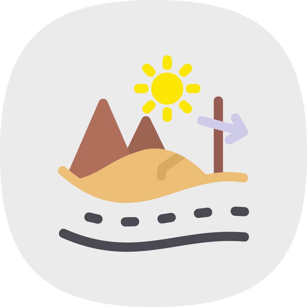 Desert Road Filled Icon vector