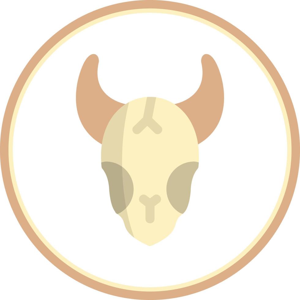 icono lleno de cráneo de toro vector