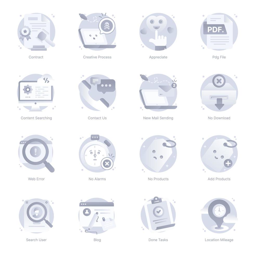 Flat Icons of Web and Interface vector