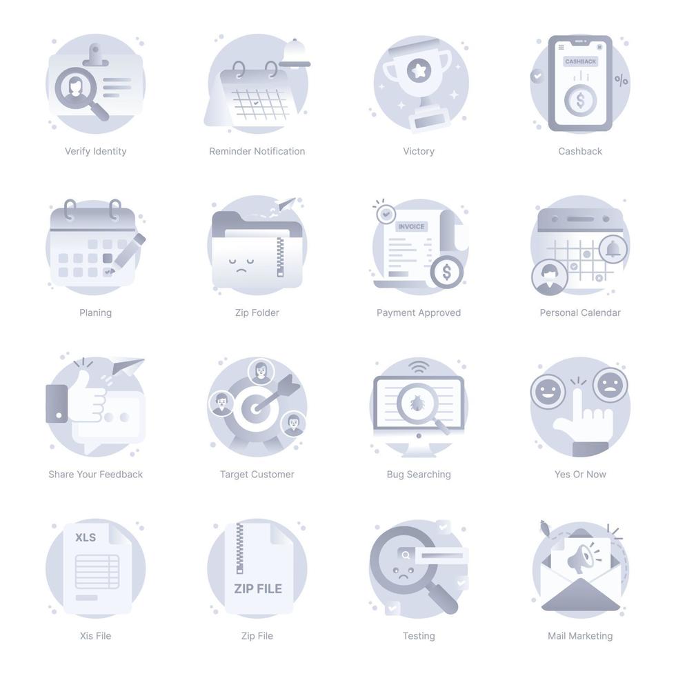 Flat Icons of Data Storage and Ui vector