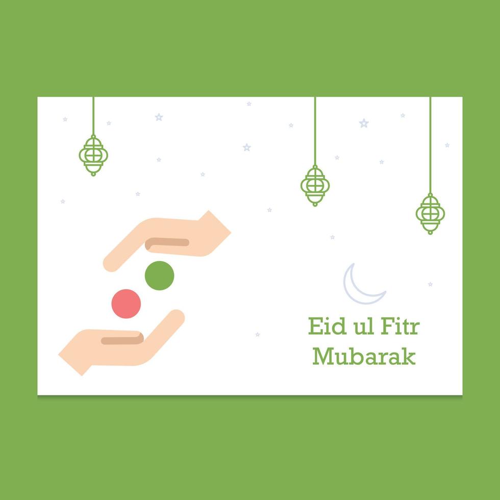 ilustración de tarjeta de felicitación de eid mubarak vector