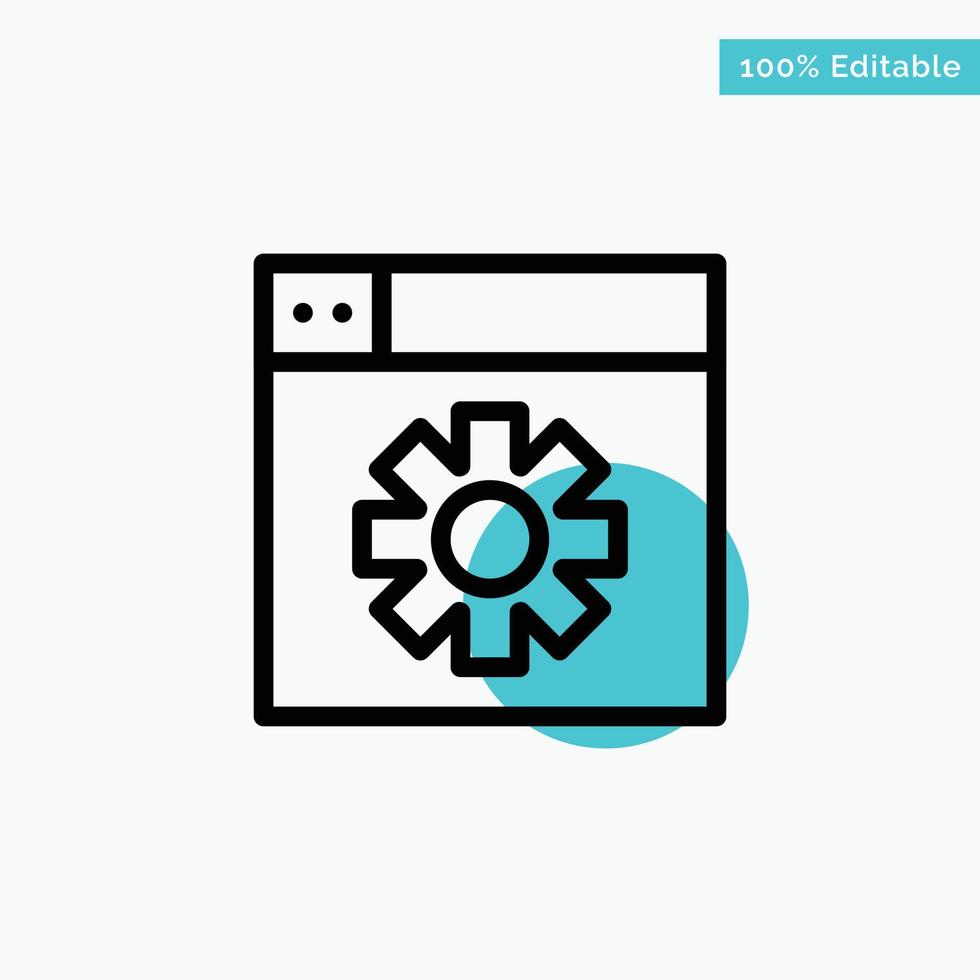 Web Design Setting turquoise highlight circle point Vector icon