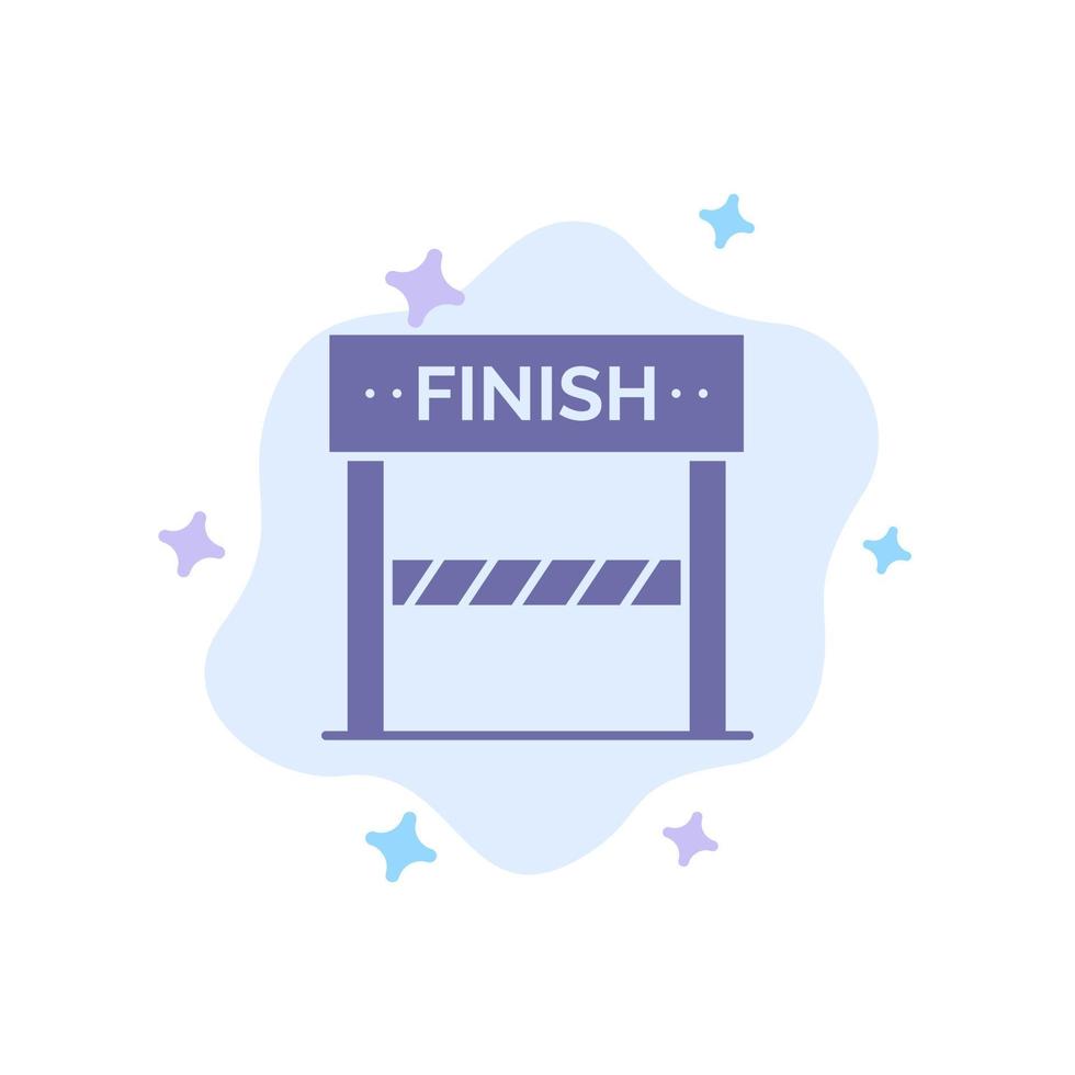 Finish Line Sport Game Blue Icon on Abstract Cloud Background vector