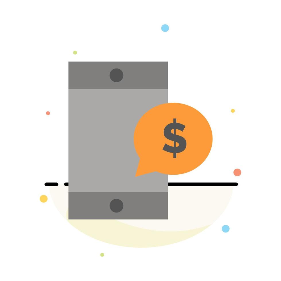 Mobile Cell Money Dollar Abstract Flat Color Icon Template vector