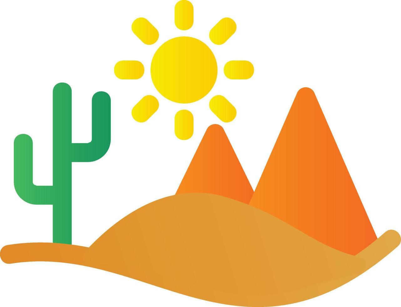 icono lleno de paisaje desértico vector