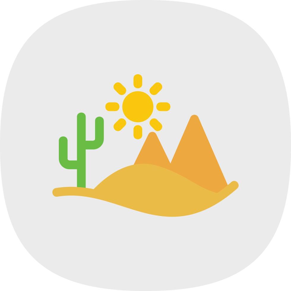 icono lleno de paisaje desértico vector