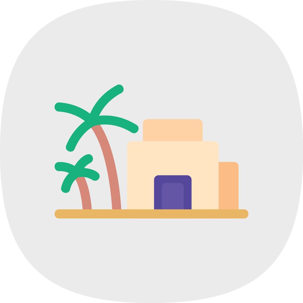 Desert House Filled Icon vector