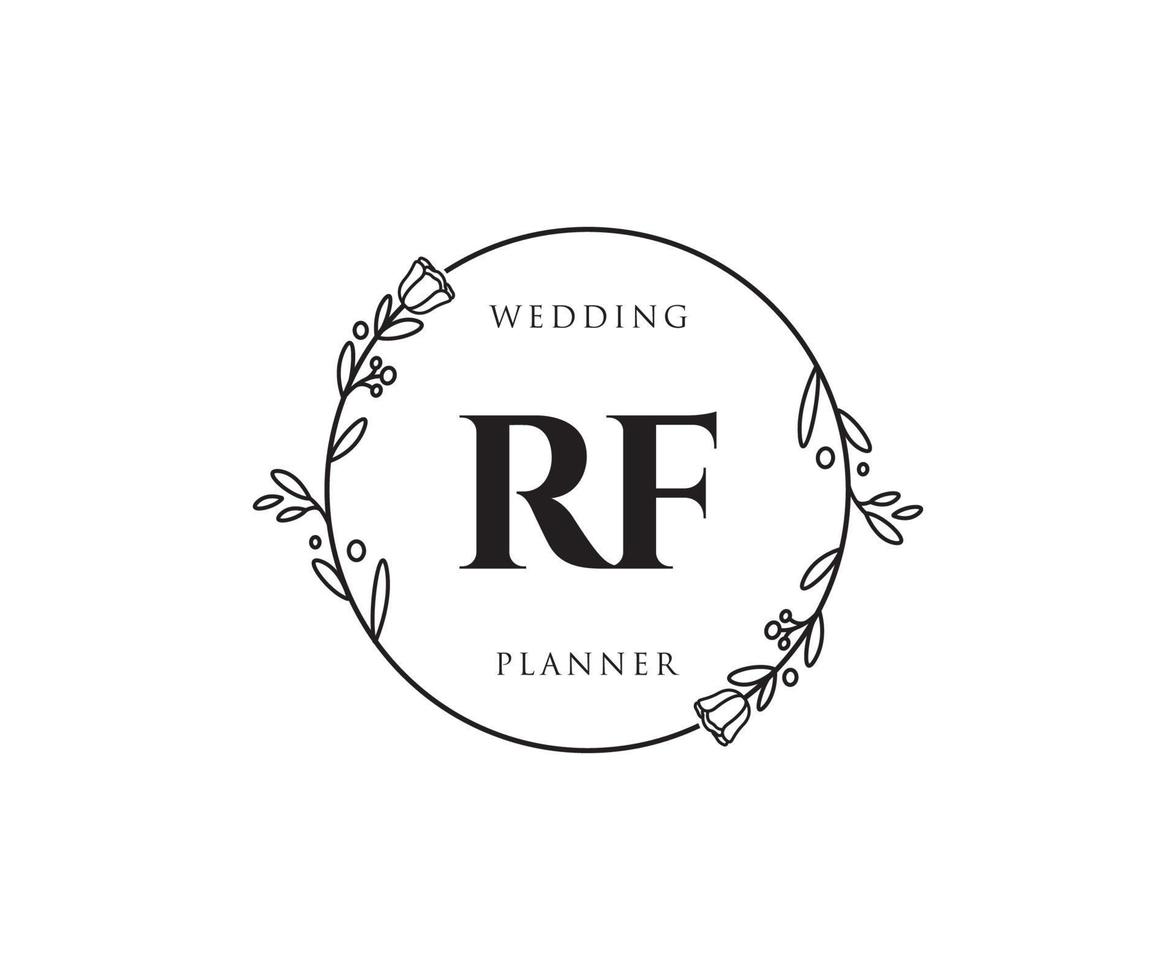 Initial RF feminine logo. Usable for Nature, Salon, Spa, Cosmetic and Beauty Logos. Flat Vector Logo Design Template Element.