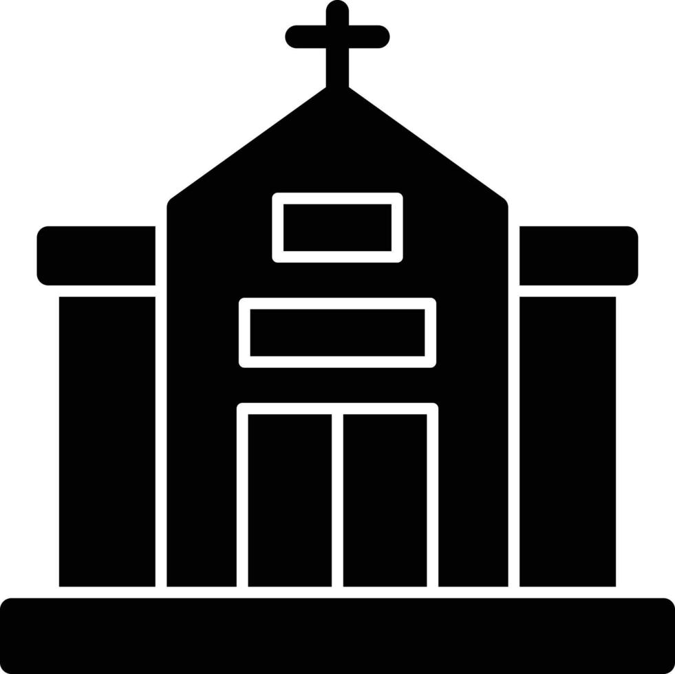 icono de glifo de iglesia vector