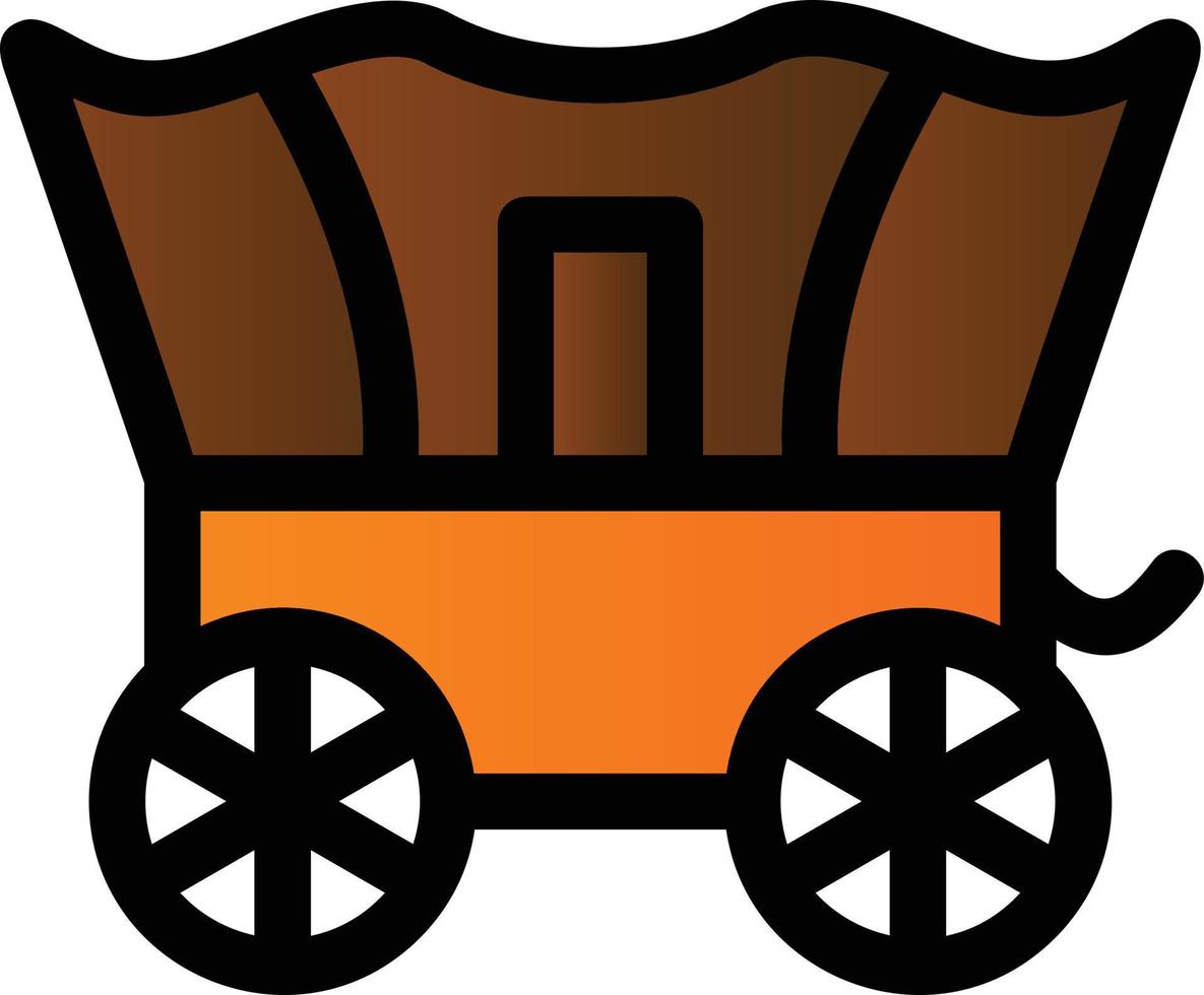 Desert Carriage Filled Icon vector