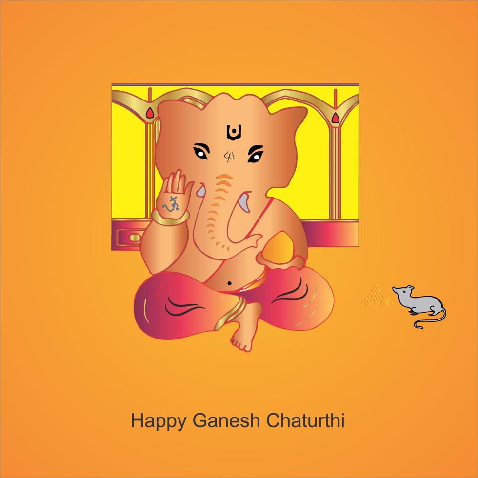 HAPPY GANESH CHATURTHI CALLIGARPHY INDIAN FESIVAL vector