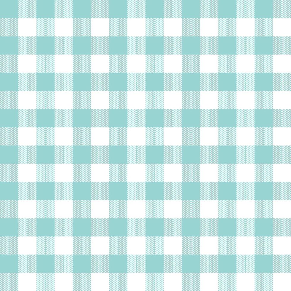 Gingham pattern in desaturated cyan. Herringbone textured seamless geometric vichy check plaid vector background graphic for spring summer dress, shirt, other modern fashion fabric design.