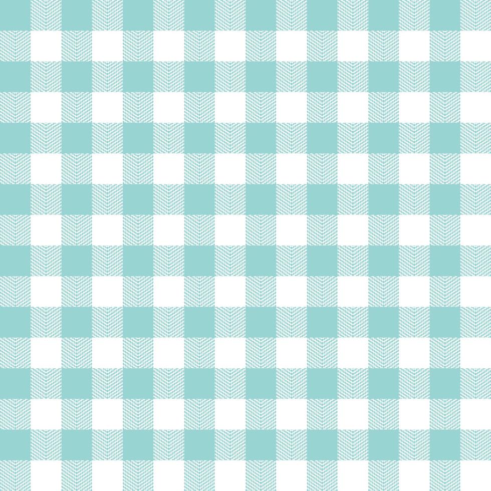 Gingham pattern in desaturated cyan. Herringbone textured seamless geometric vichy check plaid vector background graphic for spring summer dress, shirt, other modern fashion fabric design.