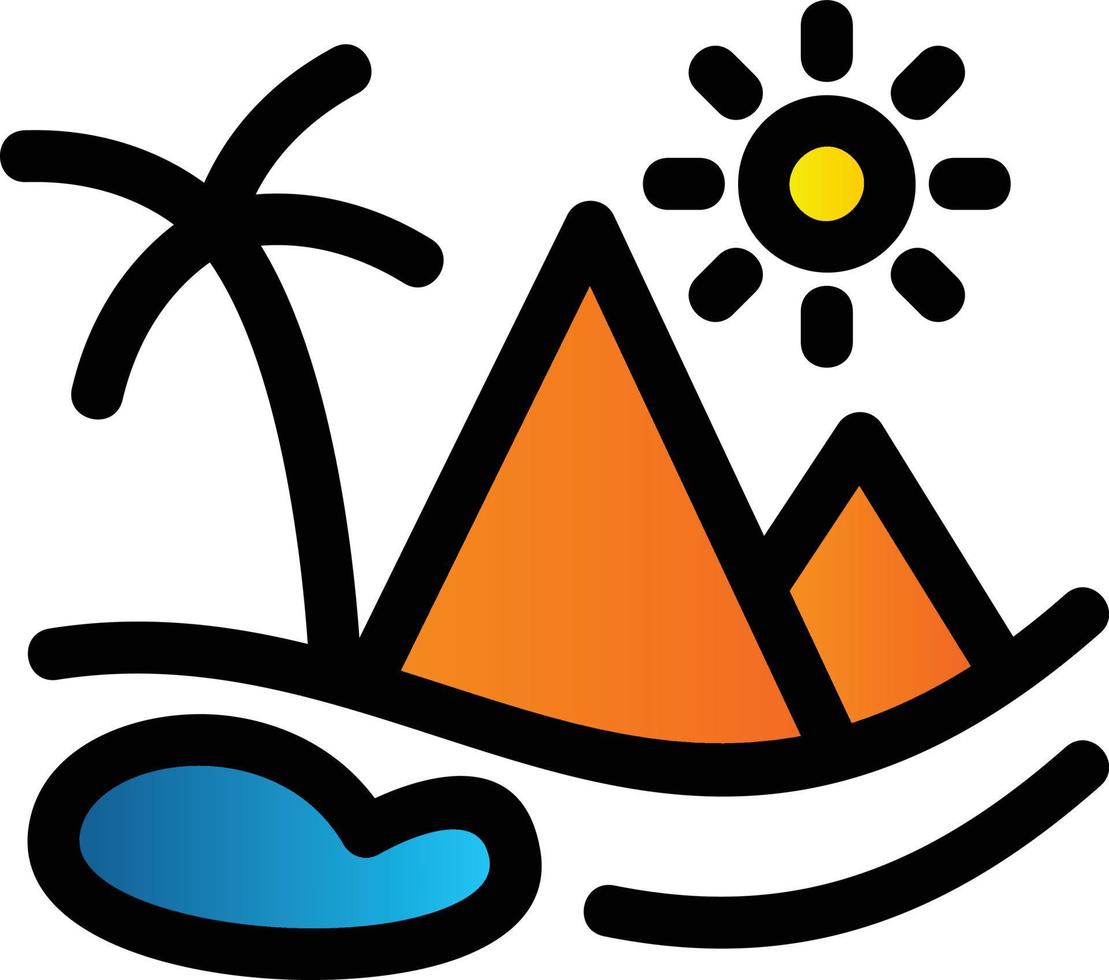 Desert Oasis Filled Icon vector
