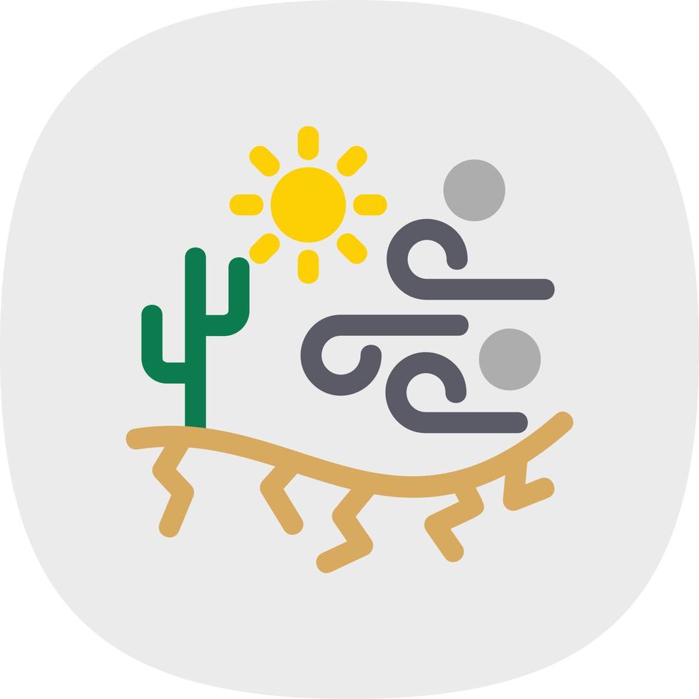 Desert Weather Filled Icon vector