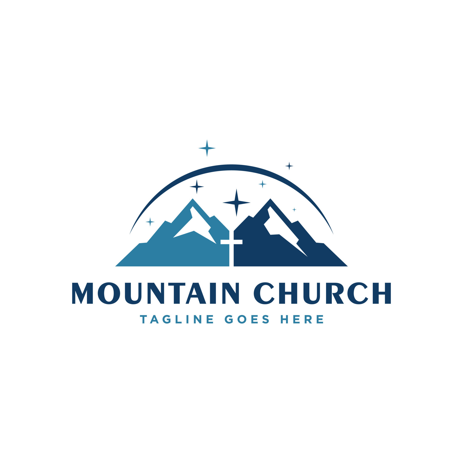 mountain church vector illustration logo design 14823924 Vector Art at ...