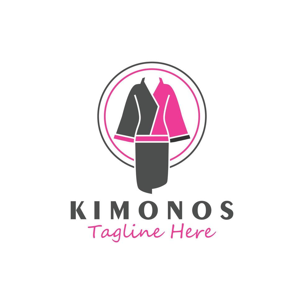 diseño de logotipo de ilustración de vector de camisa de kimono