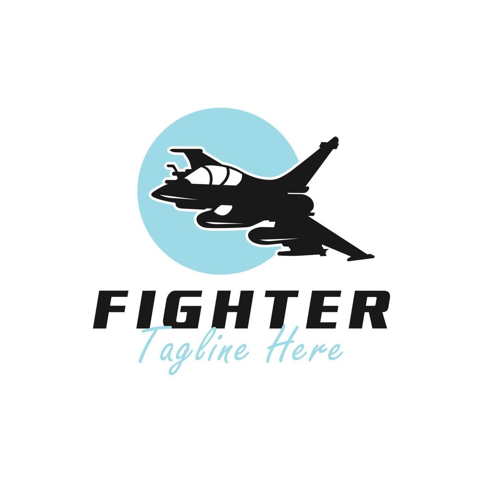 logotipo de ilustración de vector de avión de combate militar