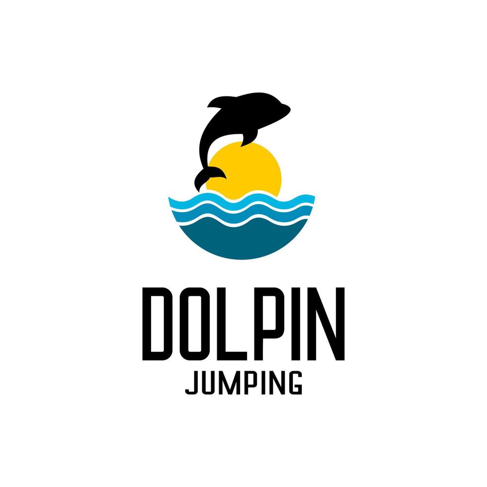 DOLPHIN AND SEA VECTOR