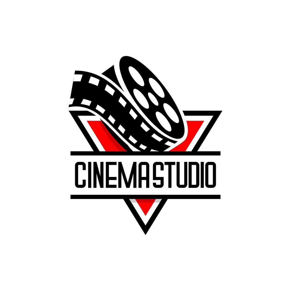 logotipo de rollo de cine vector