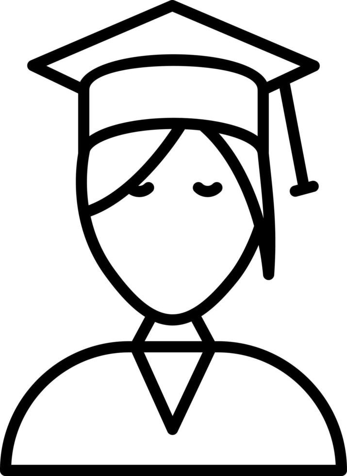 Female Student Vector Icon Design