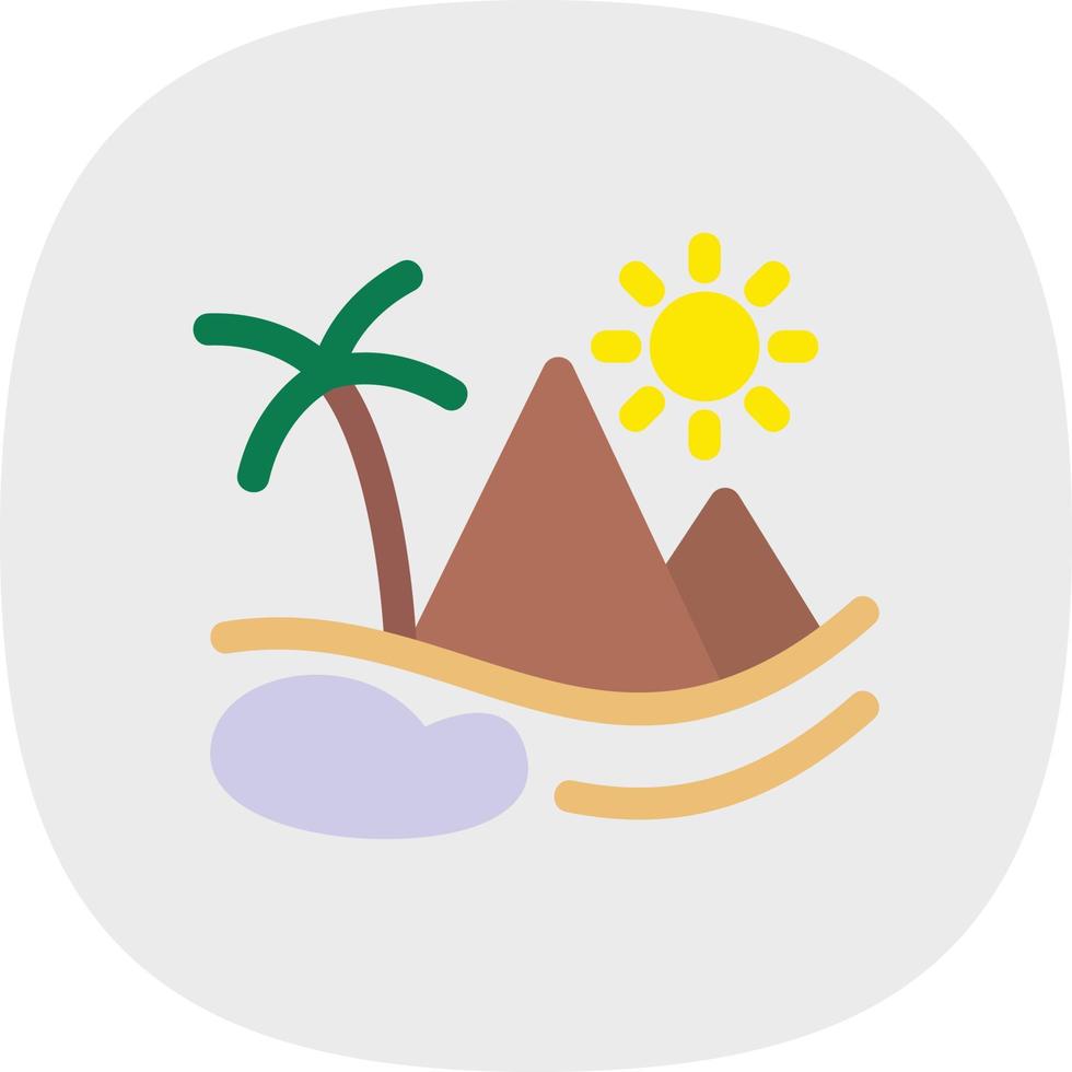 Desert Oasis Filled Icon vector