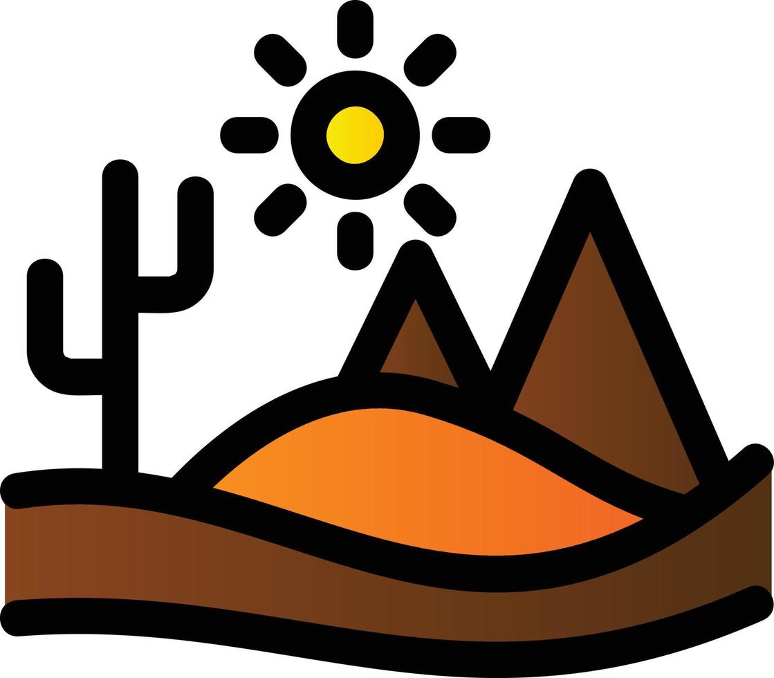 Desert Landscape Filled Icon vector