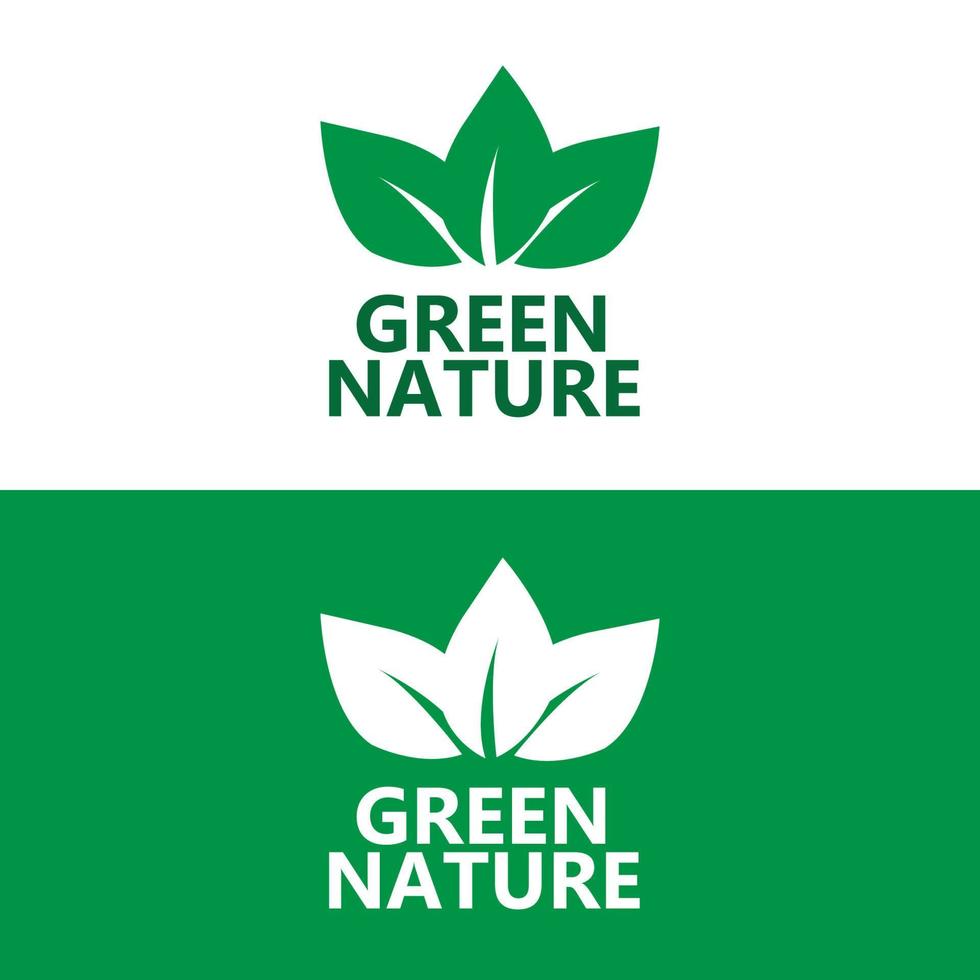 Leaf Logo Vector Eco Energy Symbol With Natural Green Color Design For Organic Recycling Technology.