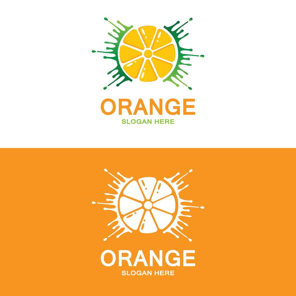 Fresh Fruit Orange Vector Logo Design For Fruit Shop, Juice Shop, In Orange Color